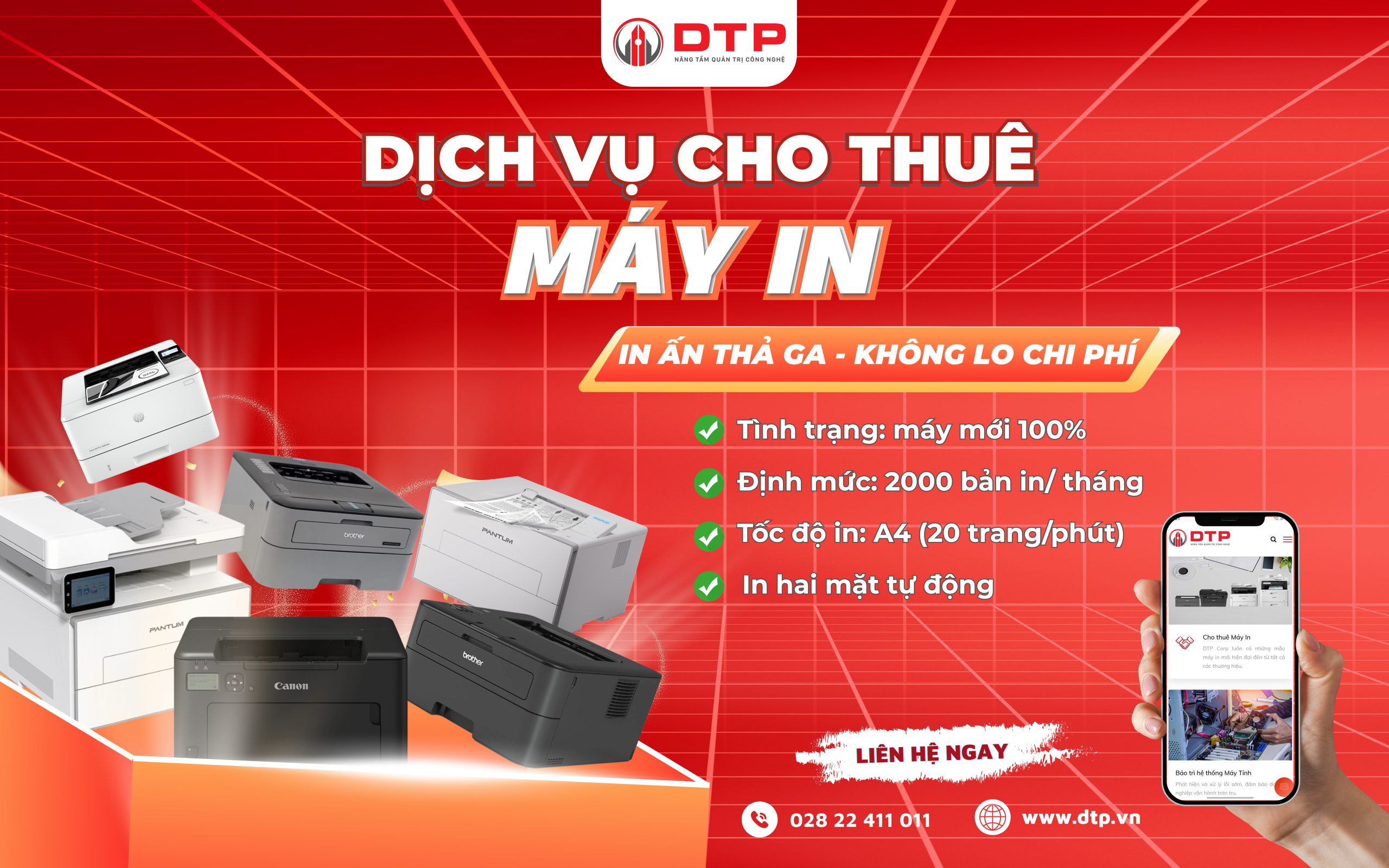 cho thuê máy in tại DTP