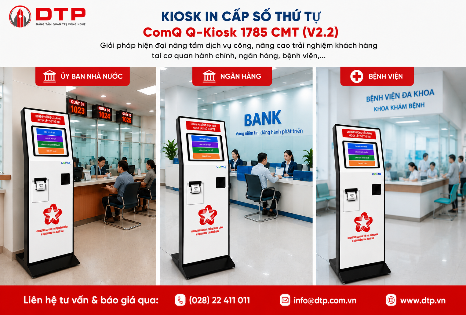KIOSK IN CẤP SỐ THỨ TỰ COMQ Q-KIOSK 1785 CMT – GIẢI PHÁP HIỆN ĐẠI NÂNG TẦM DỊCH VỤ CÔNG